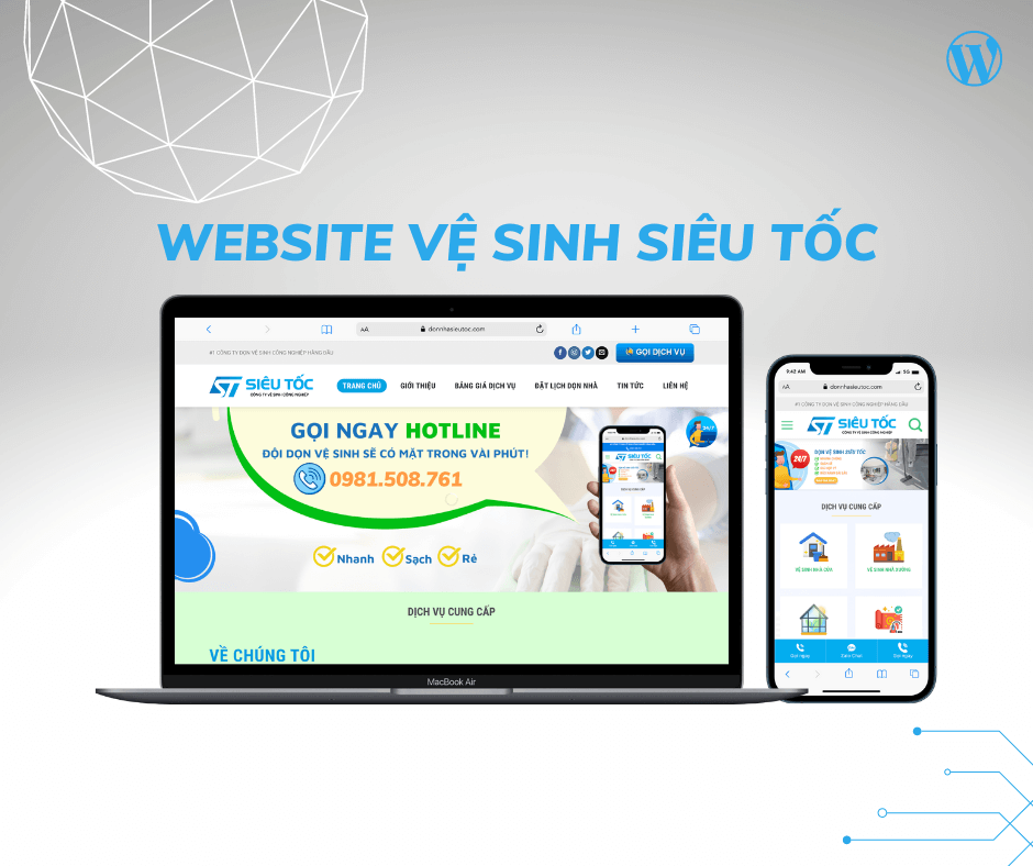 thiết kế web vệ sinh công nghiệp siêu toc